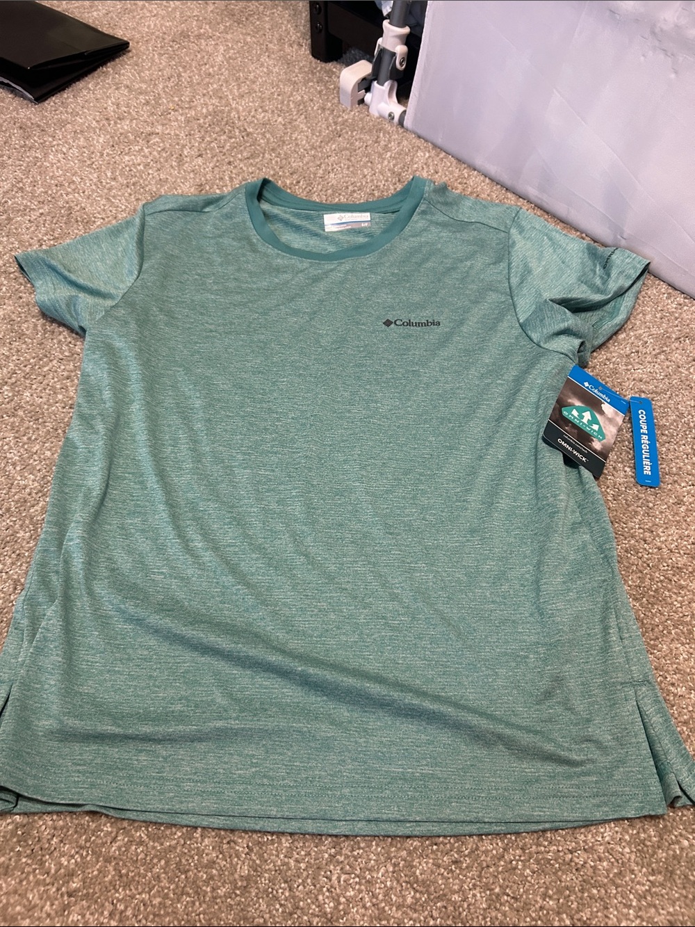 Columbia Teal Heather Short Sleeve Tee